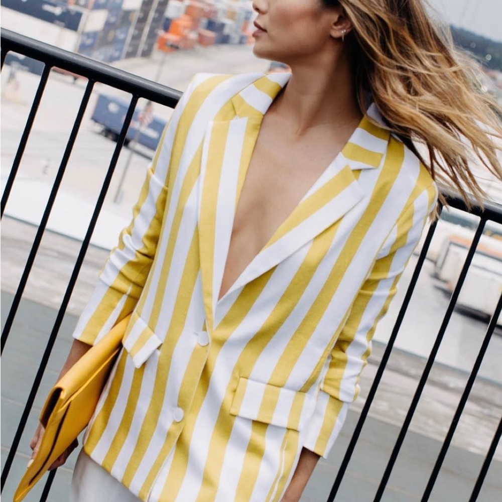 LPA Yellow and White Striped Blazer